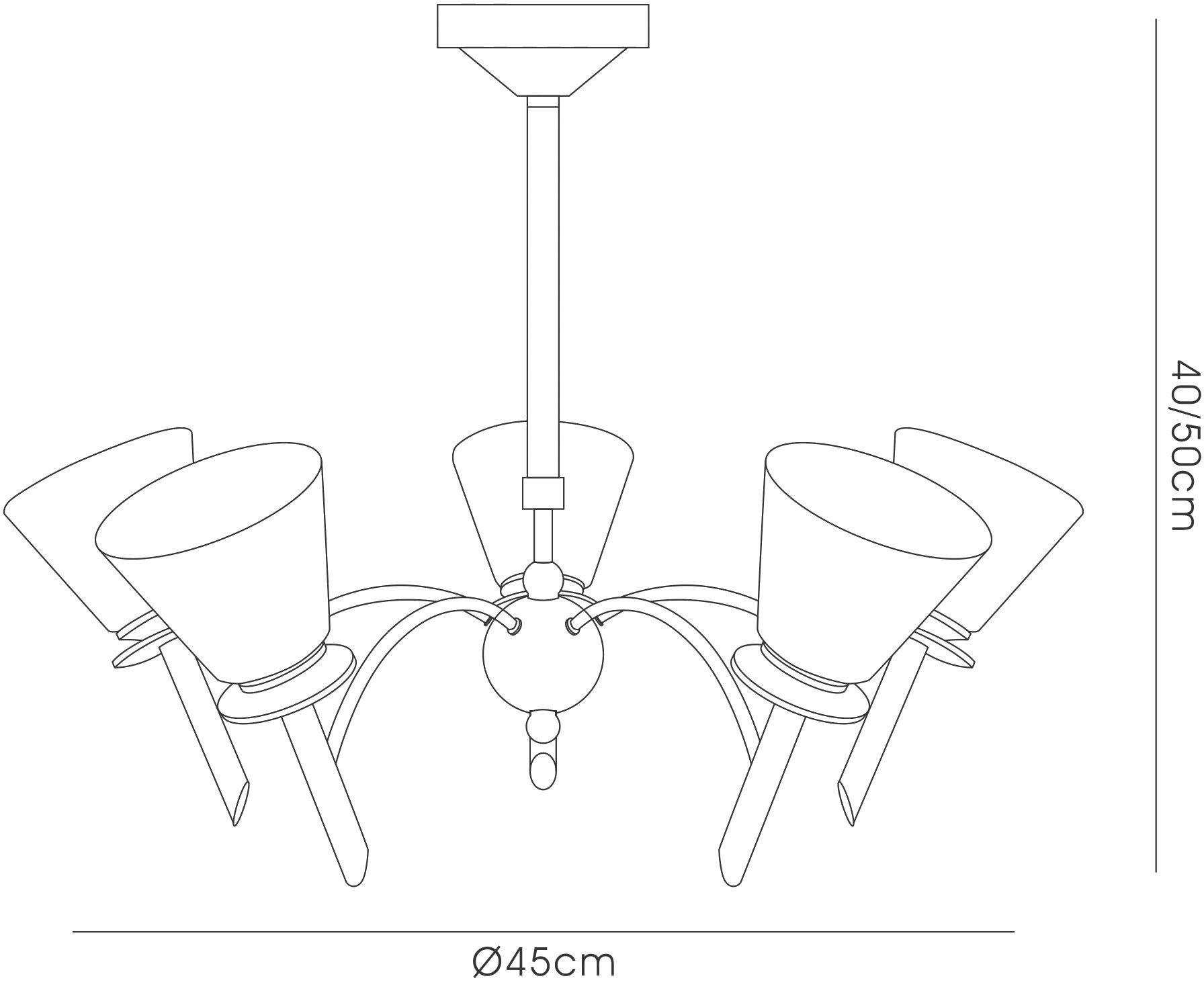 Kristina Ceiling Lights Diyas Multi Arm Fittings